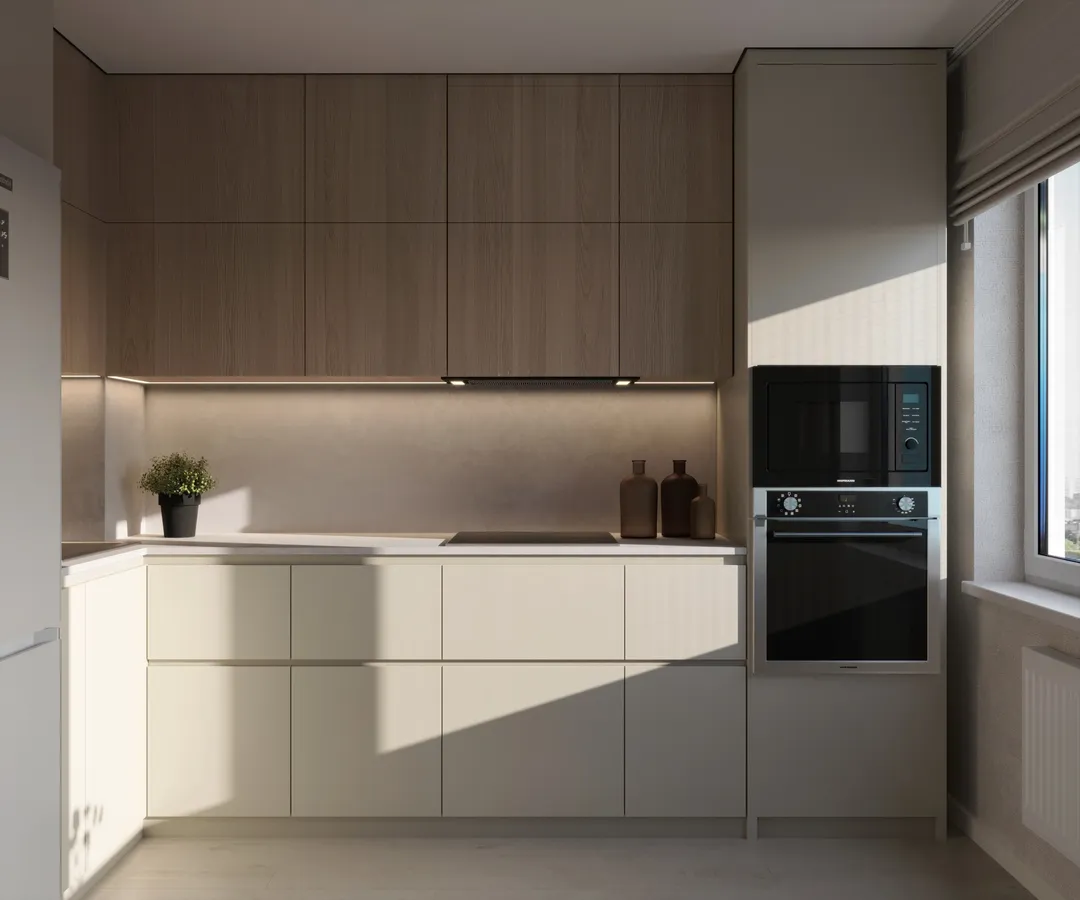 Интерьер санузла в современном стиле с ванной и стиральной машиной в квартире в Воронеже